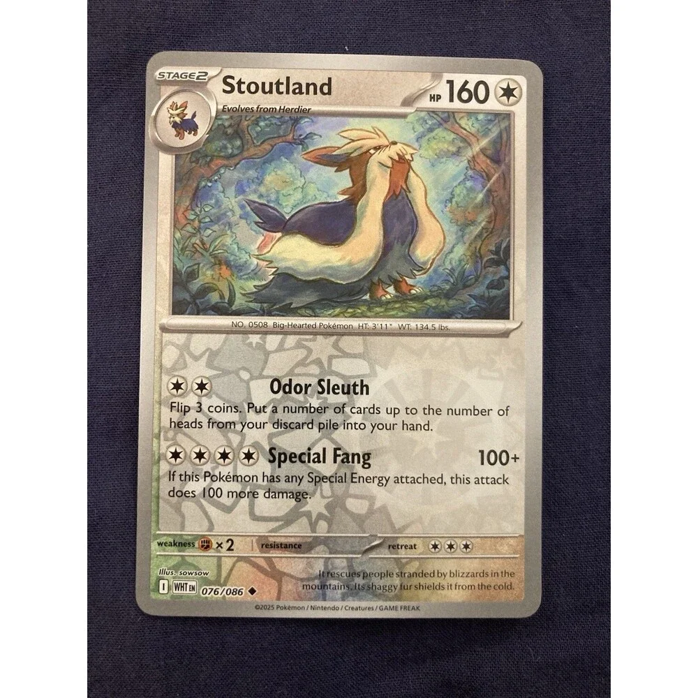 Stoutland 076/086 Sv: White Flare Stage 2 Uncommon Reverse Holo